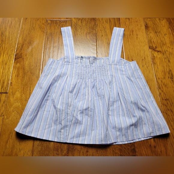 NWOT Mer Sea Crop Top Sleeveless Striped Smocked Boho Size Small - Picture 3 of 7